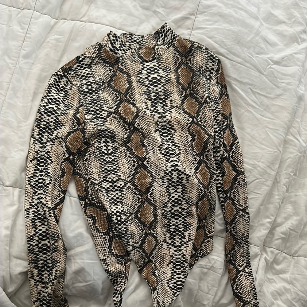 Snake Print Long Sleeve Top